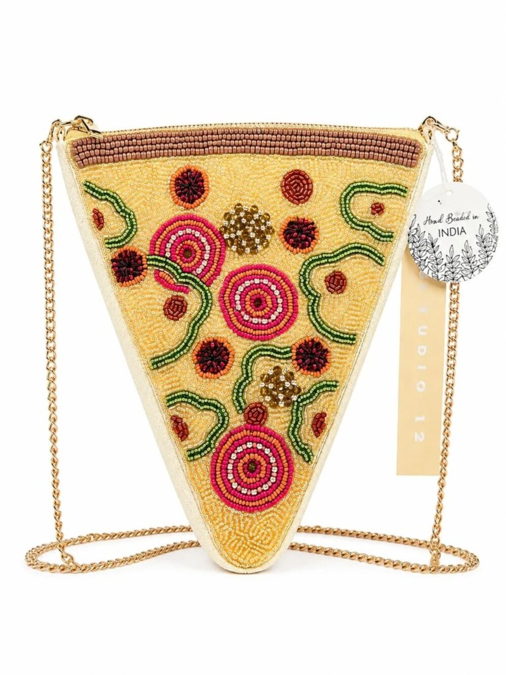 Viral Beaded Bag by Studio 12 Pizza Slice Crossbody Bag NWT